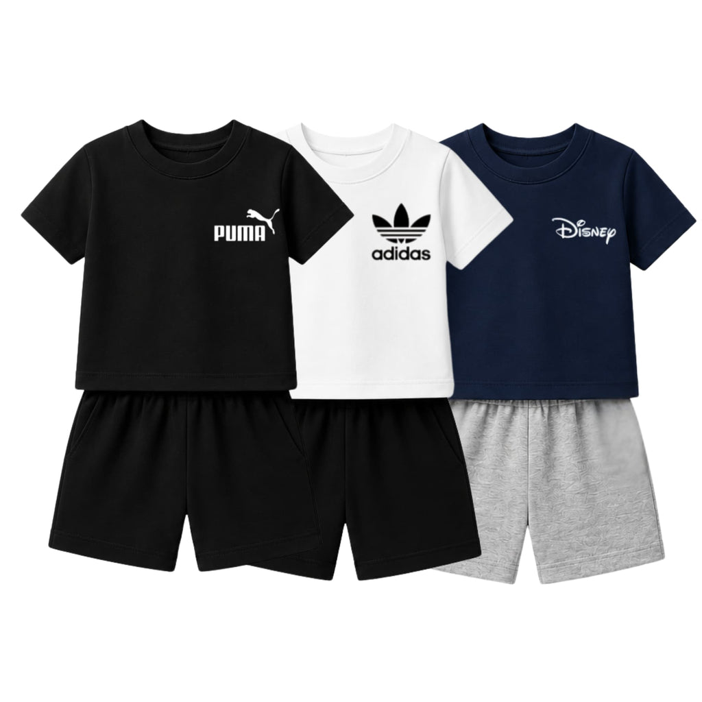 TRENDS KIDS Logo-Style Cotton T-Shirt & Shorts Set