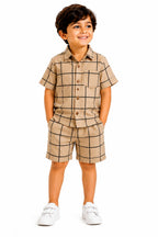 Premium Kids Check Print Shirt Shorts Set | Trends-Kids Bangladesh