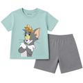 Premium Cartoon T-Shirt with Pocket Shorts – Set | ST-TMGY-SKYGRY