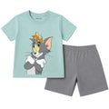Premium Cartoon T-Shirt with Pocket Shorts – Set | ST-TMGY-SKYGRY