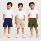 Boys Cargo Shorts horts Combo Pack – 3 Pieces  Soft Summer Shorts
